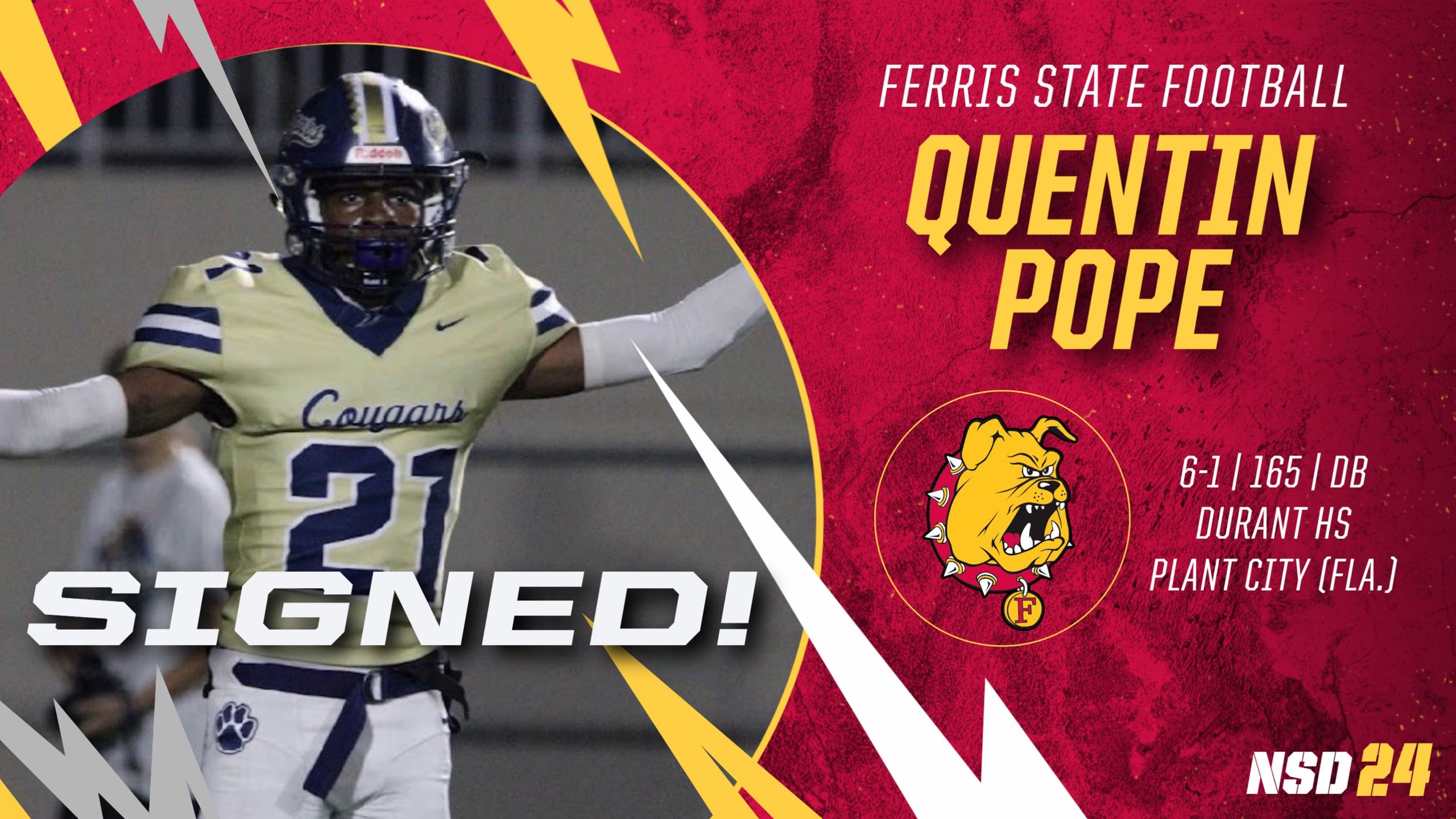 2024 Ferris State Football Signee: Quentin Pope