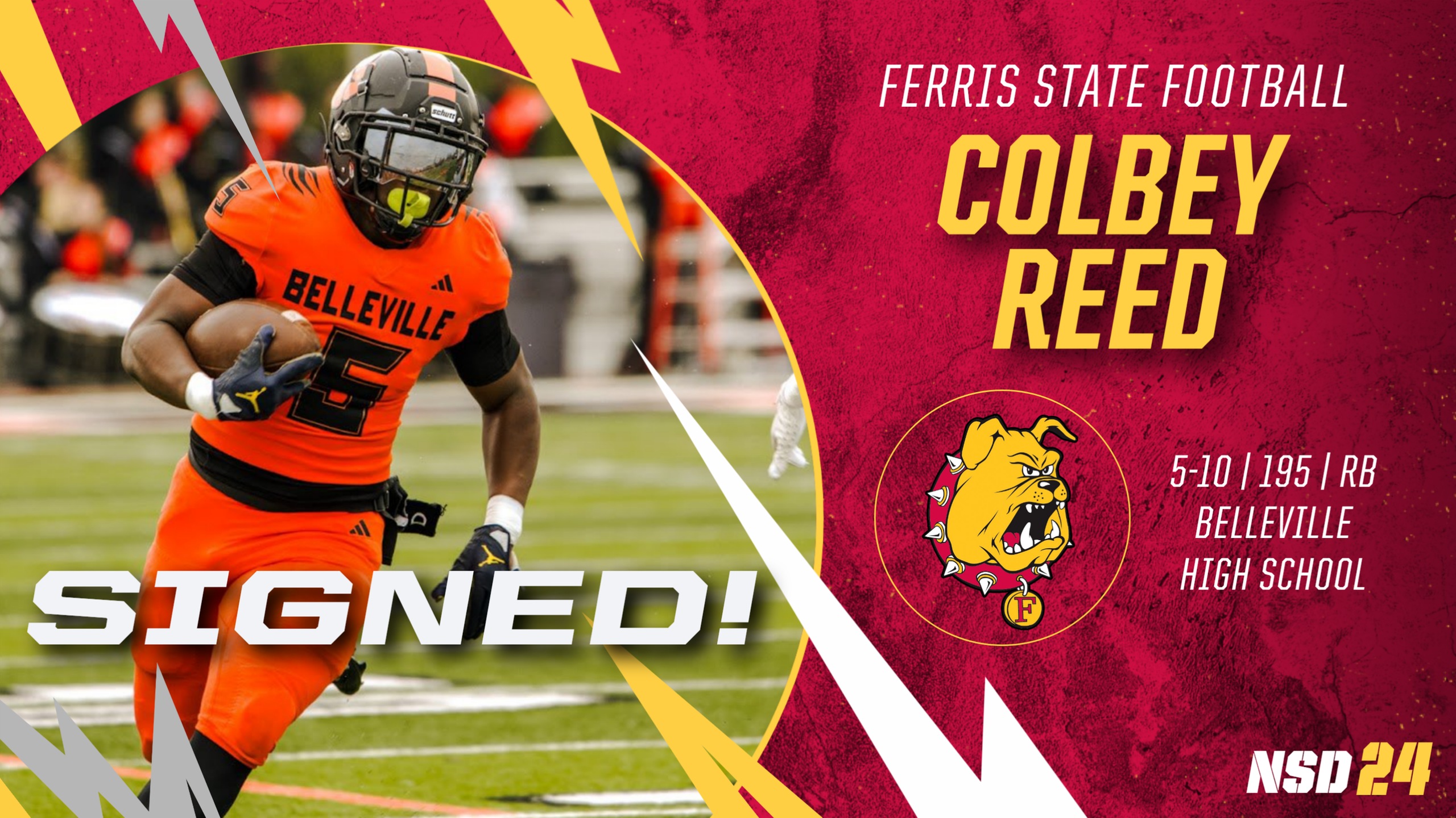 2024 Ferris State Football Signee: Colbey Reed