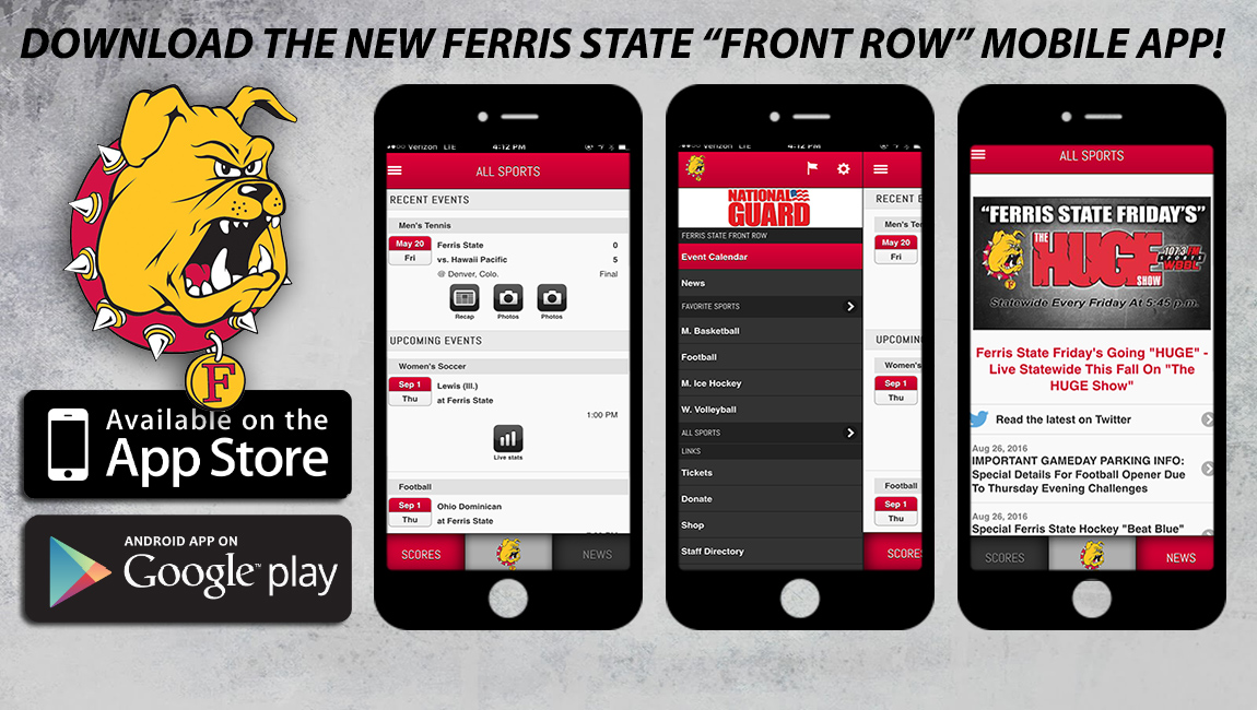Ferris State Athletics Unveils New "Ferris State Front Row" Mobile App!