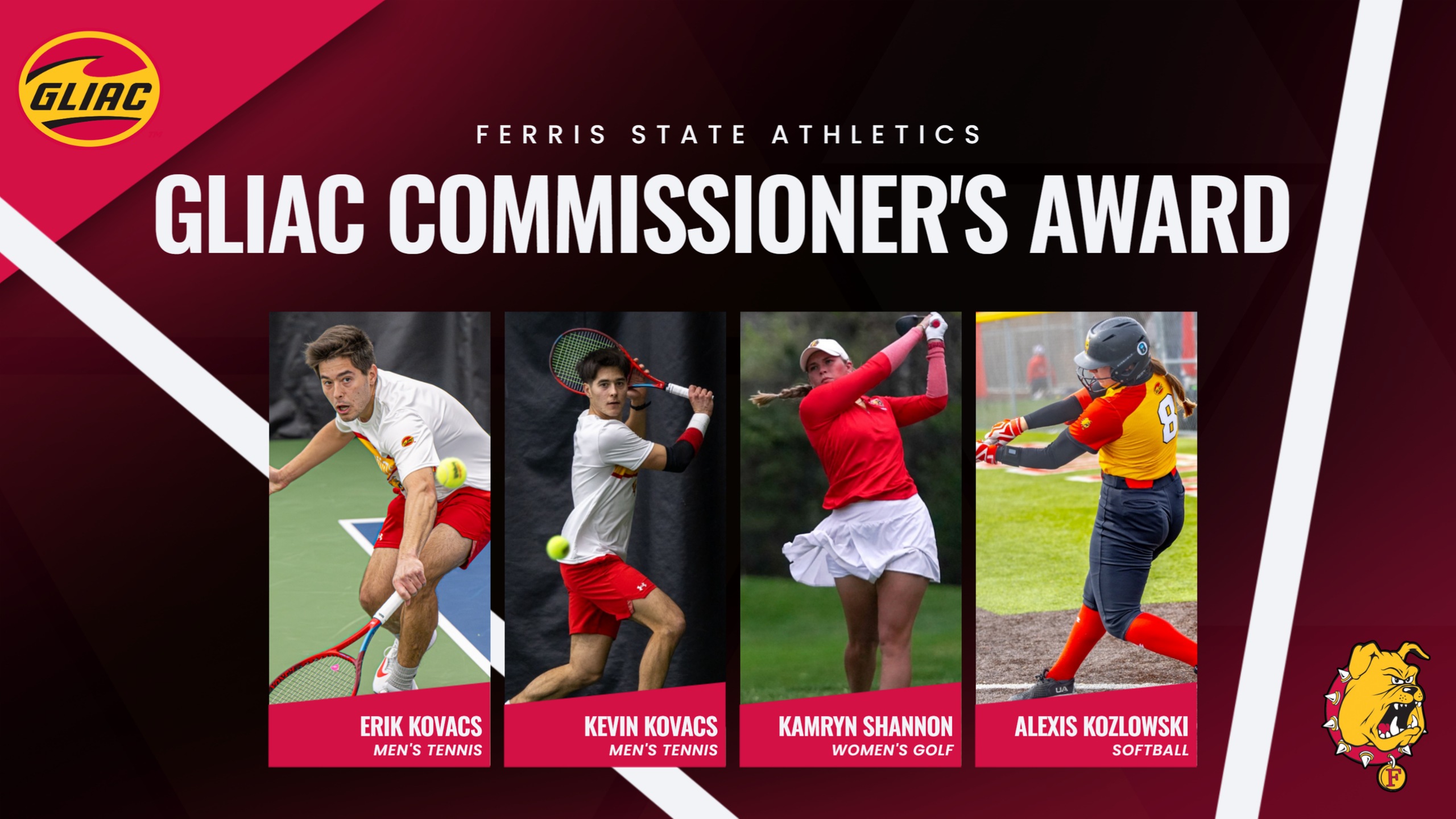 Four Ferris State Student-Athletes Named GLIAC Commissioner's Award Recipients; One-Third Of League Total