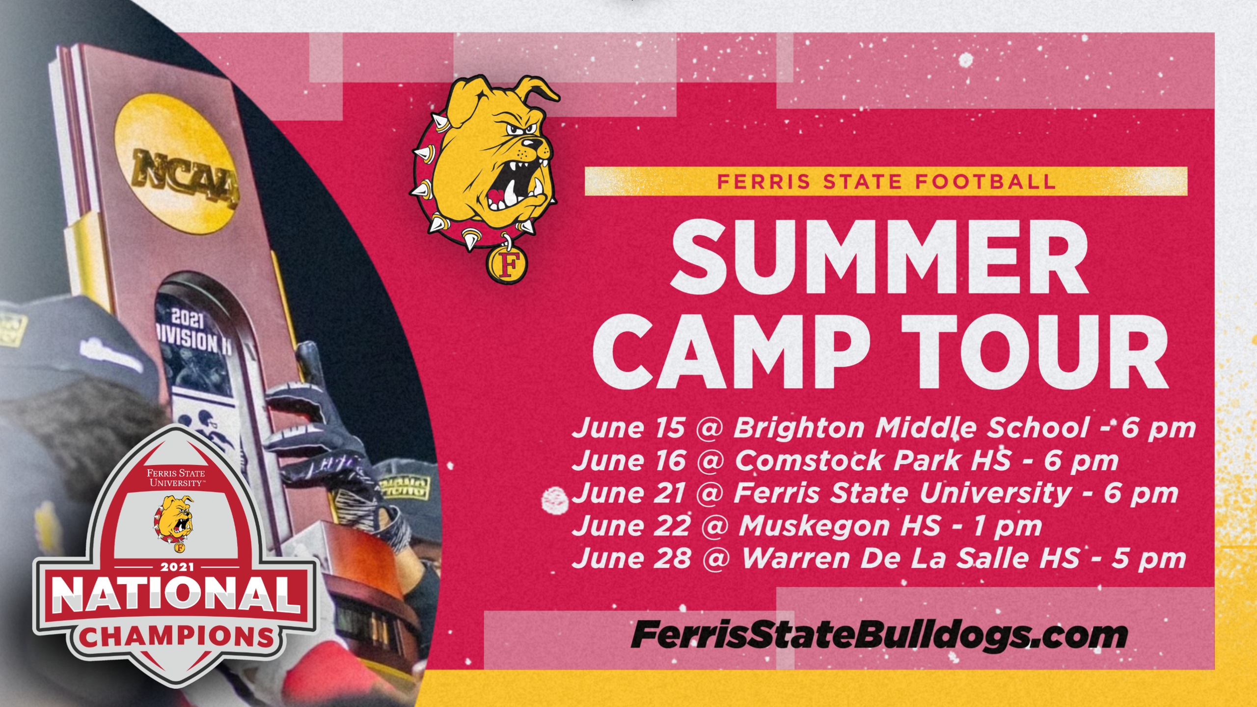 National Champion Ferris State Starts Elite Exposure Satellite Camp Tour Across Michigan Next Week