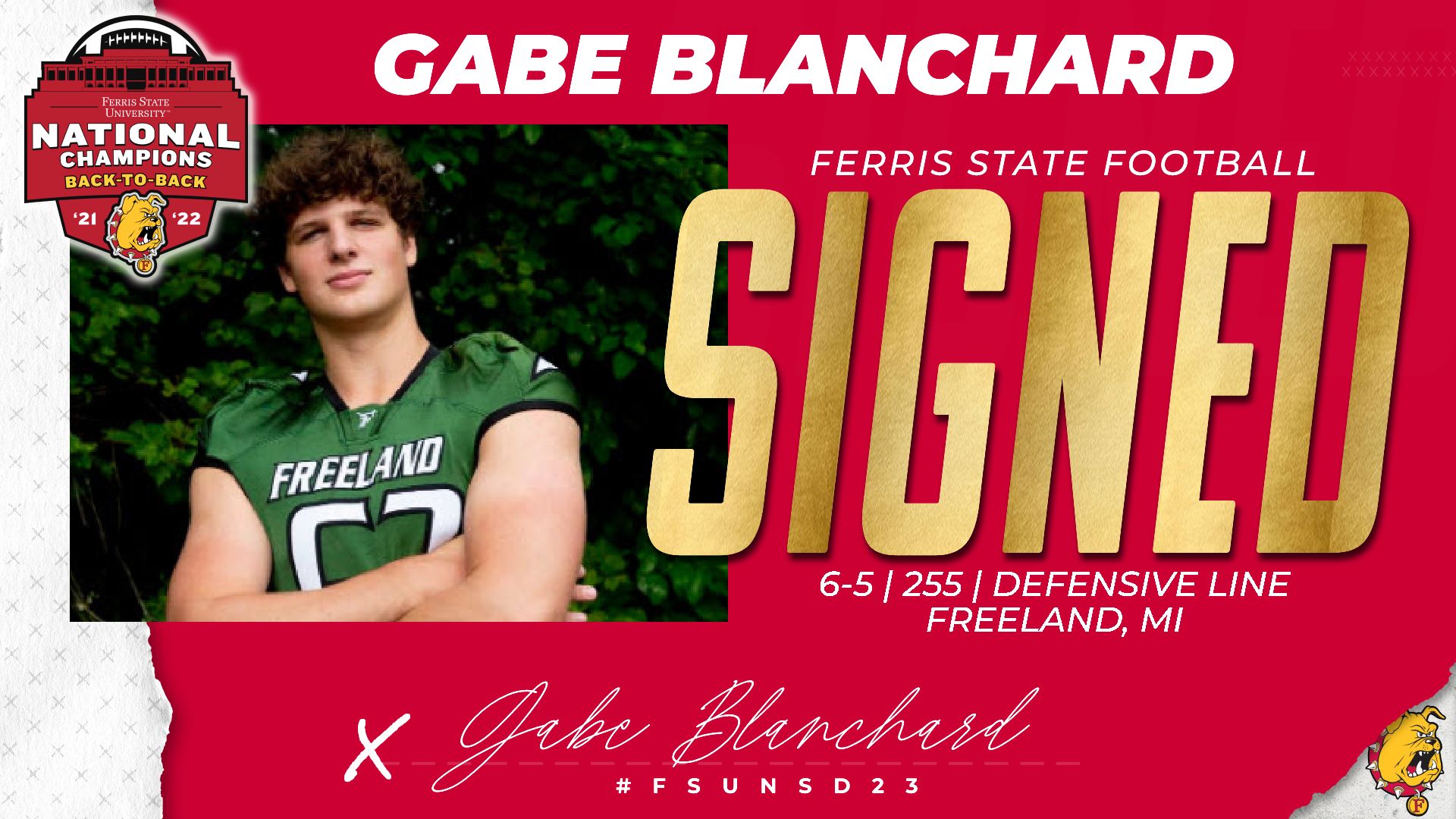 2023 Ferris State Football Signee: Gabe Blanchard