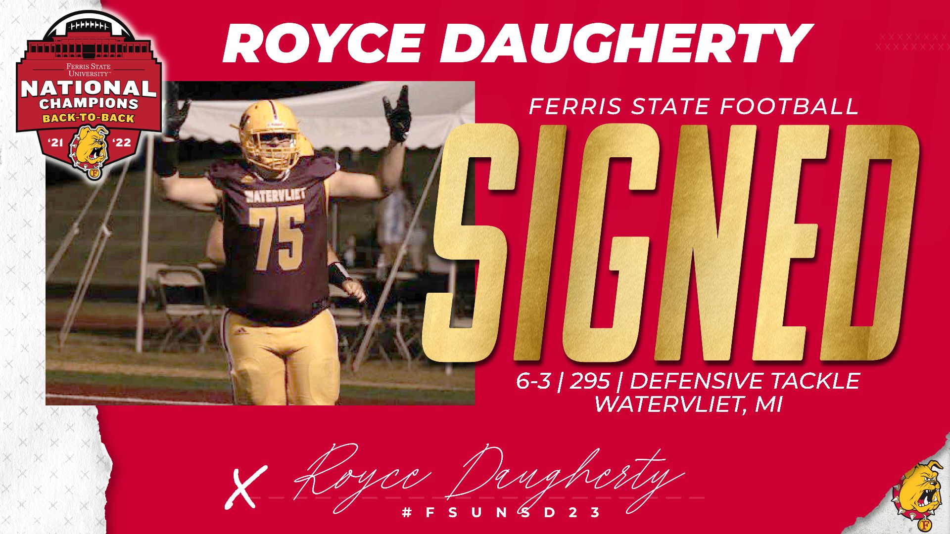 2023 Ferris State Football Signee: Royce Daugherty