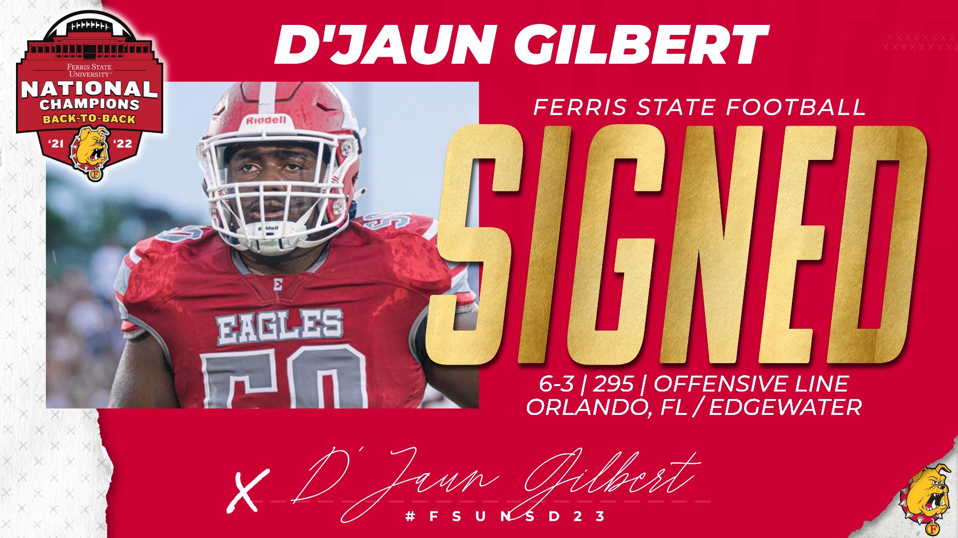 2023 Ferris State Football Signee: D'jaun Gilbert