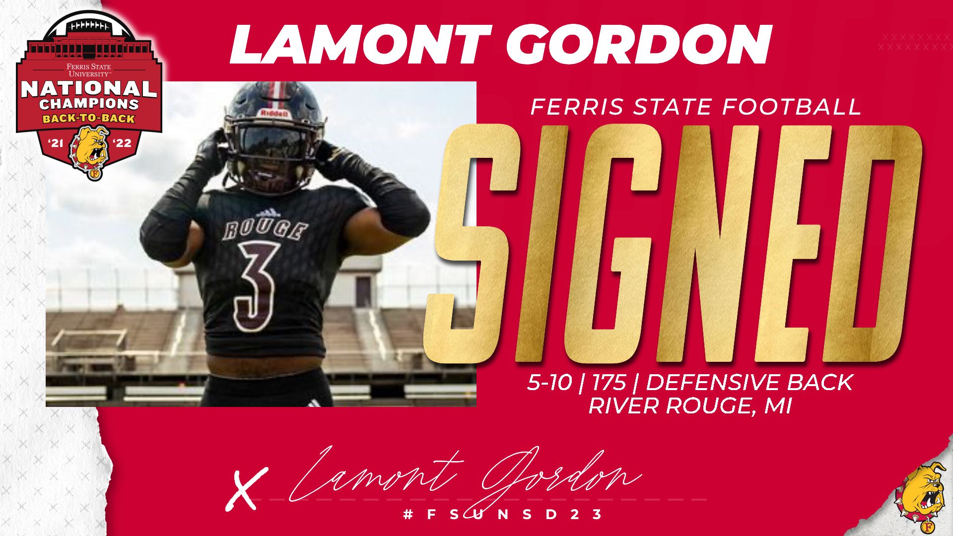 2023 Ferris State Football Signee: Lamont Gordon
