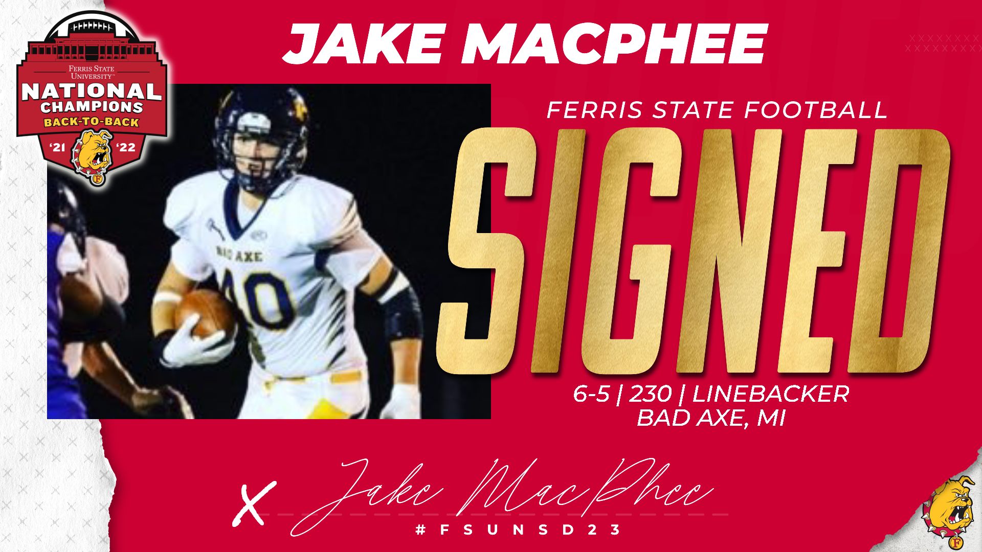 2023 Ferris State Football Signee: Jake MacPhee