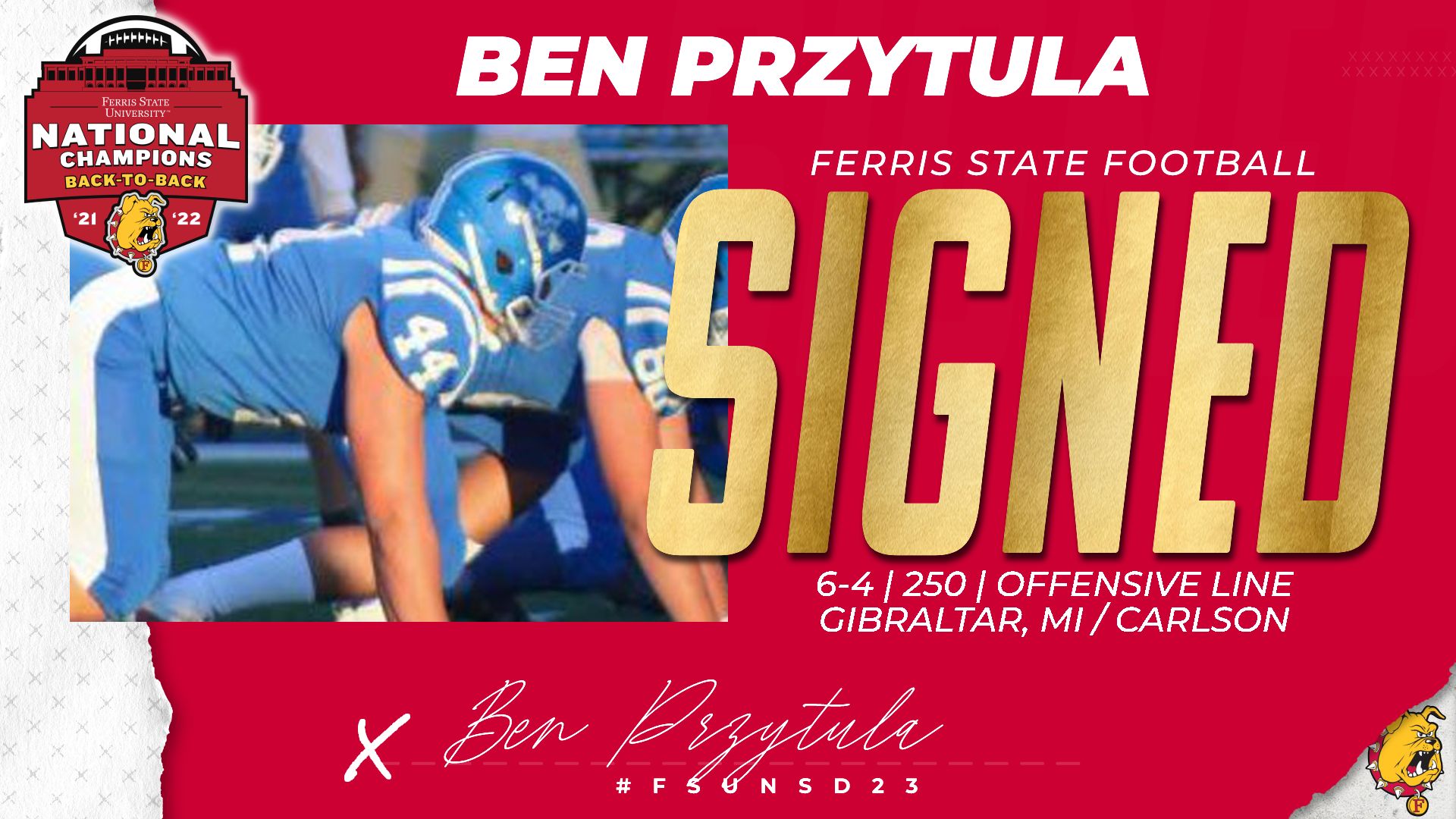 2023 Ferris State Football Signee: Ben Przytula