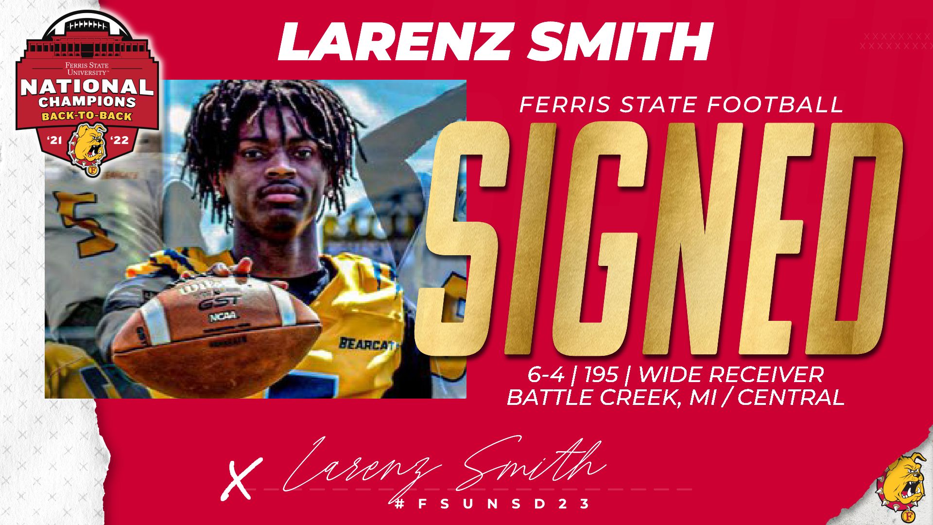 2023 Ferris State Football Signee: Larenz Smith