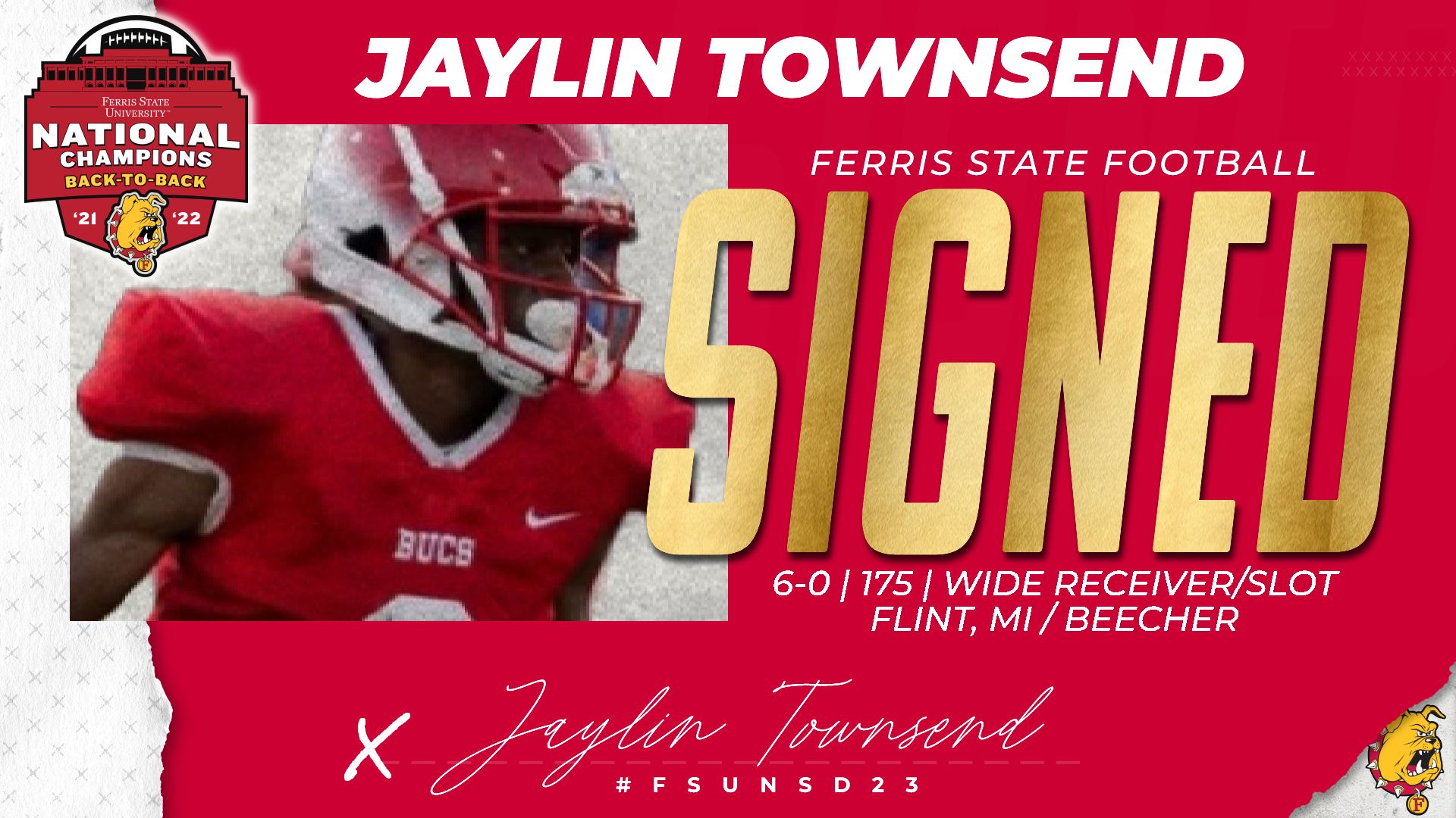 2023 Ferris State Football Signee: Jaylin Townsend
