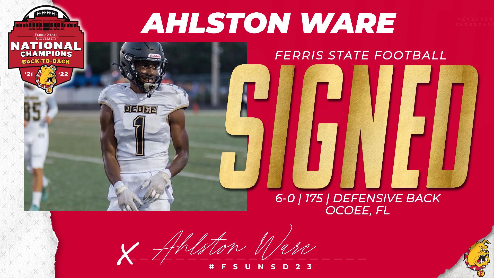 2023 Ferris State Football Signee: Ahlston Ware