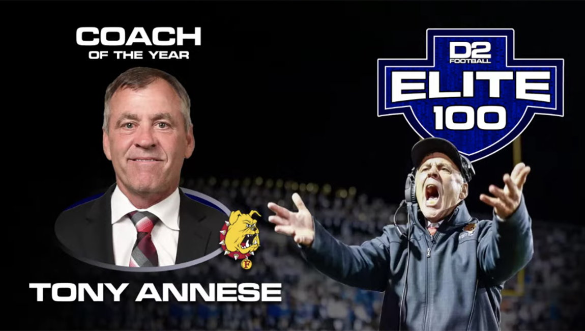 Ferris State's Tony Annese Named D2Football National Coach Of Year For Second Consecutive Year!
