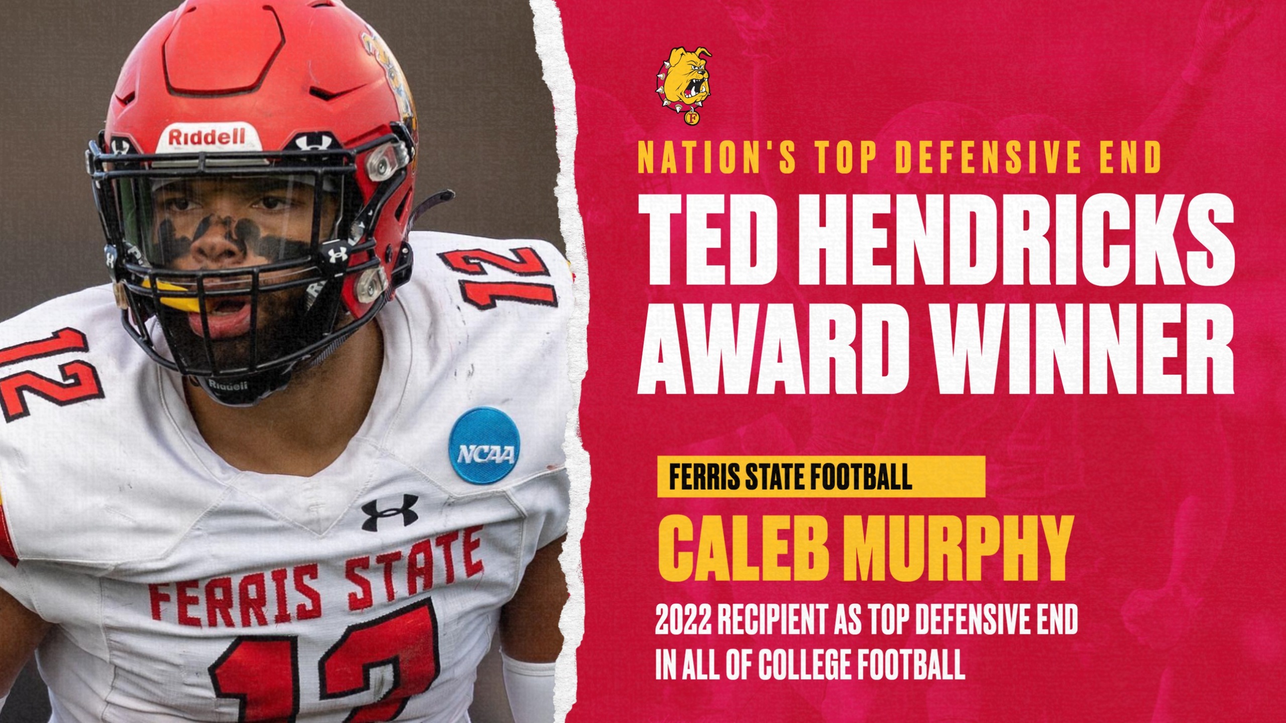 Ferris State's Caleb Murphy Becomes First-Ever Non-FBS Player To Win Prestigious Ted Hendricks Award