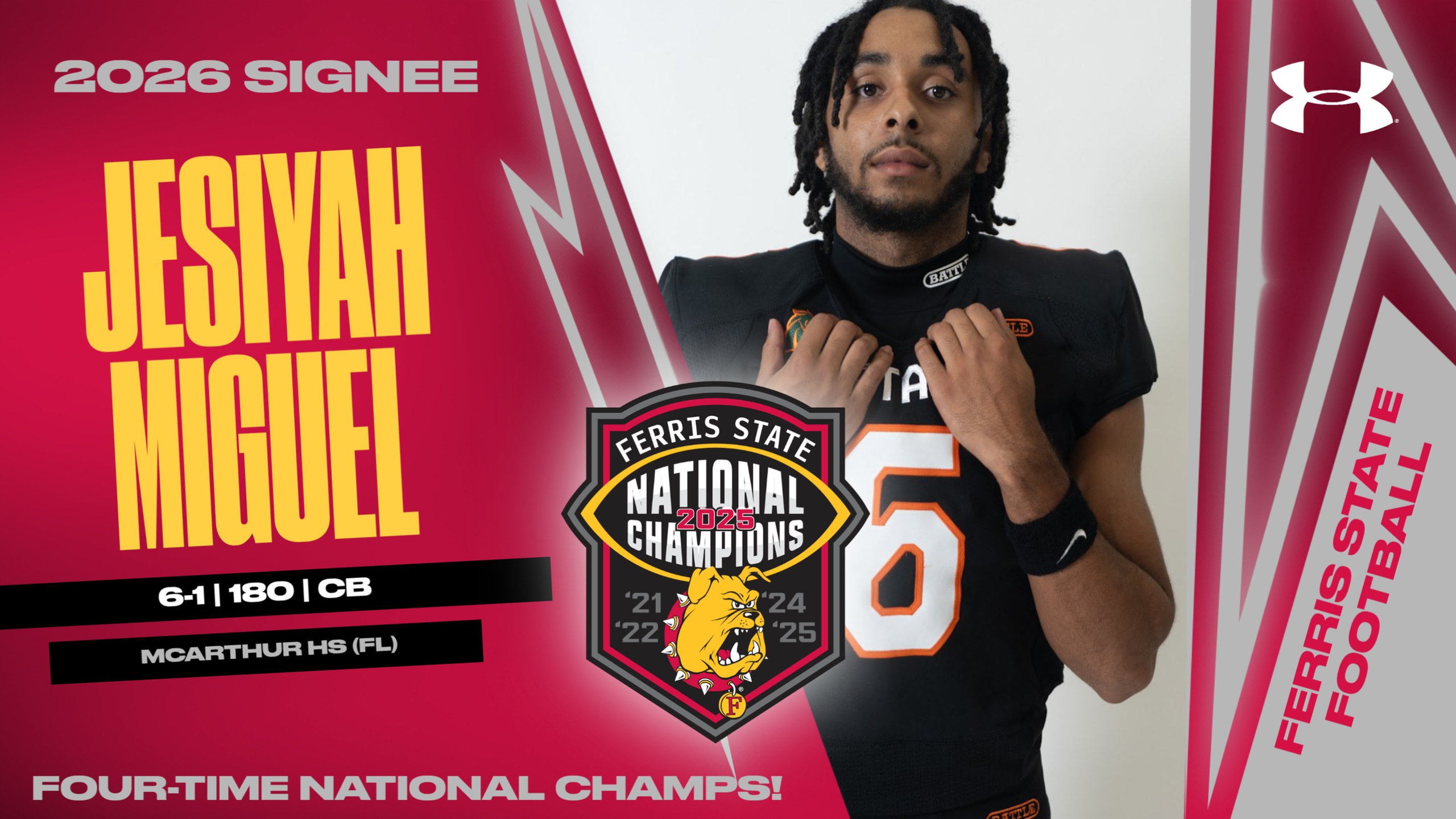 2026 Ferris State Football Signee: Jesiyah Miguel