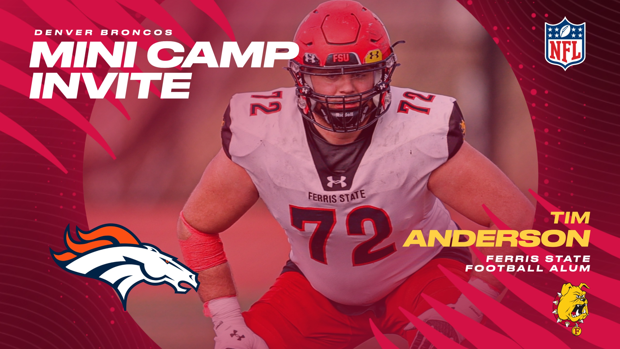 Ferris State Four-Time National Champion Tim Anderson Earns NFL Camp Invite From Denver Broncos