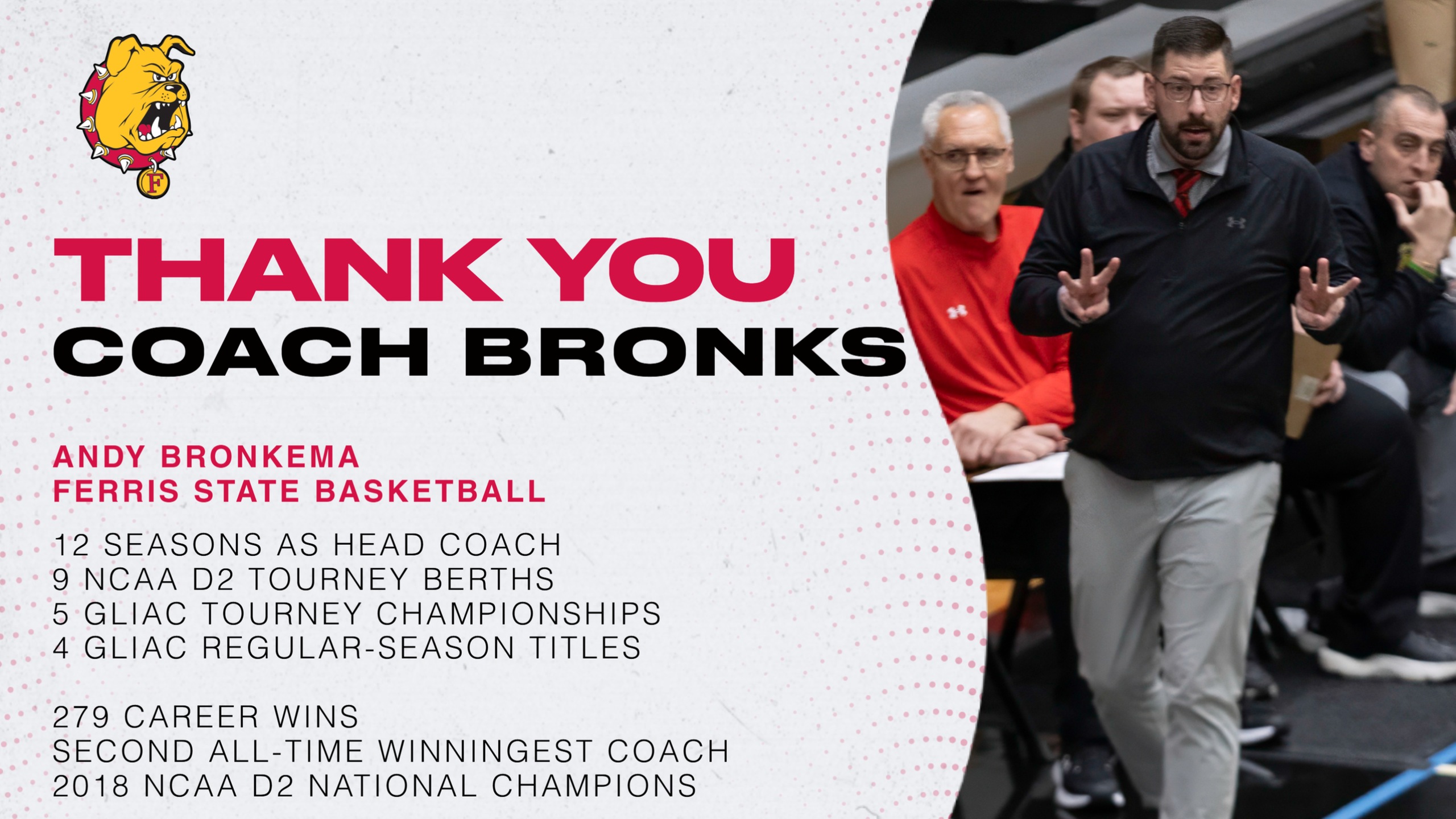Ferris State's Andy Bronkema Announces Resignation To Accept D1 Opportunity