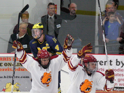 Seniors Casey Haines (left) and Blair Riley (right) helped Ferris State post one of its most successful seasons in the program's history. (Photo by Ed Hyde)