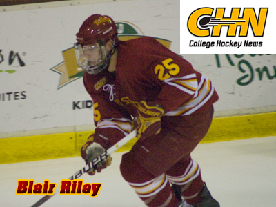 Ferris State's Blair Riley Featured By College Hockey News