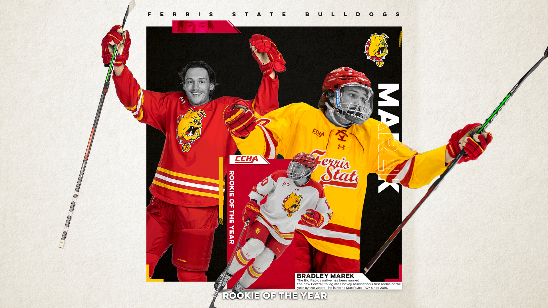 Big Rapids Native Bradley Marek Named CCHA Rookie of the Year