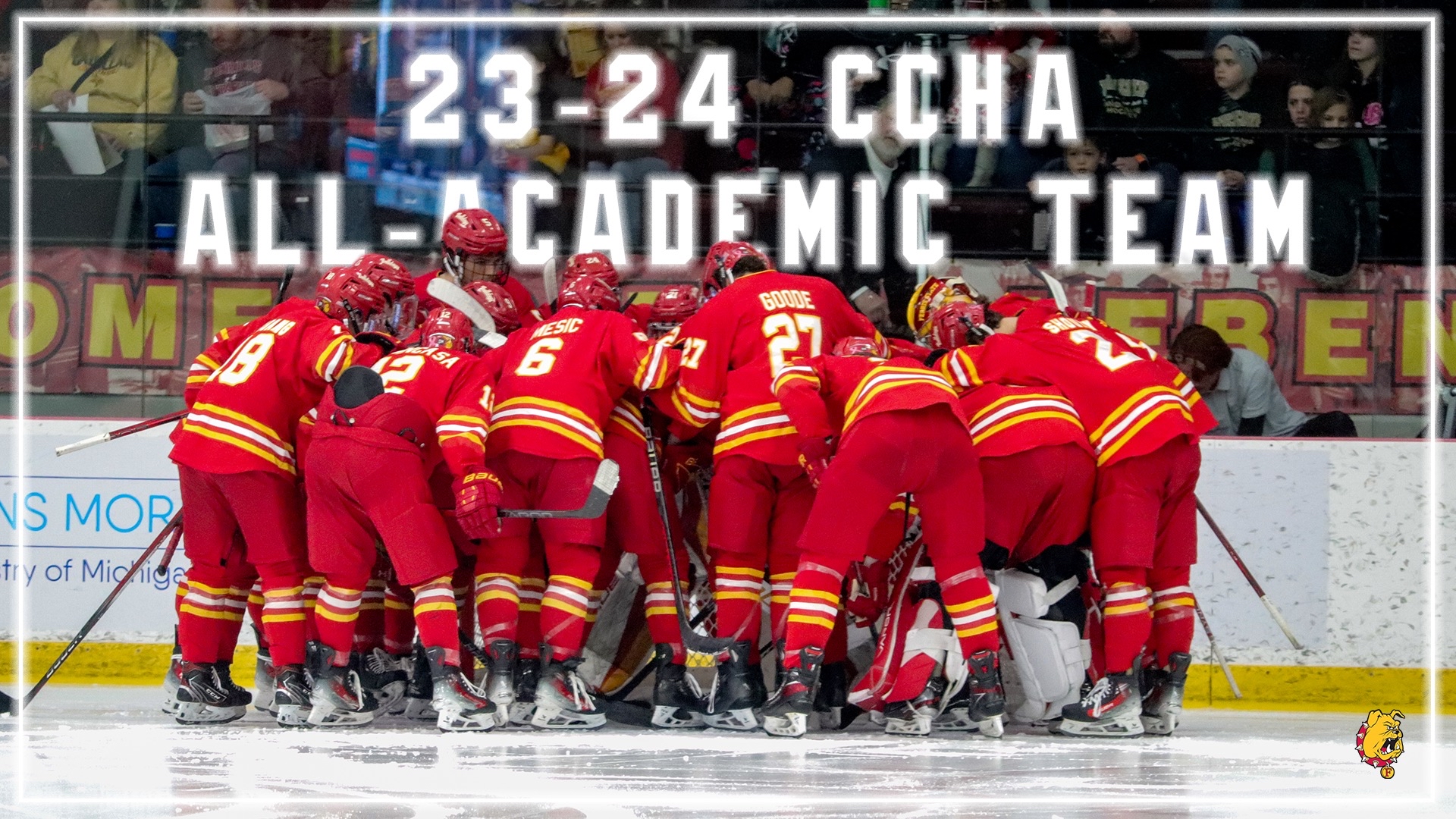 20 Bulldog Hockey Players Named to CCHA 2023-24 All-Academic Team