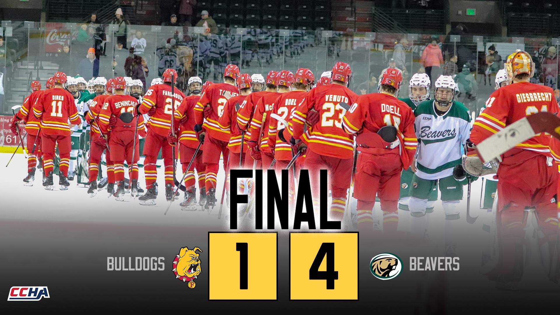 Bulldog Hockey Falls 4-1 to Bemidji in Road CCHA Tilt