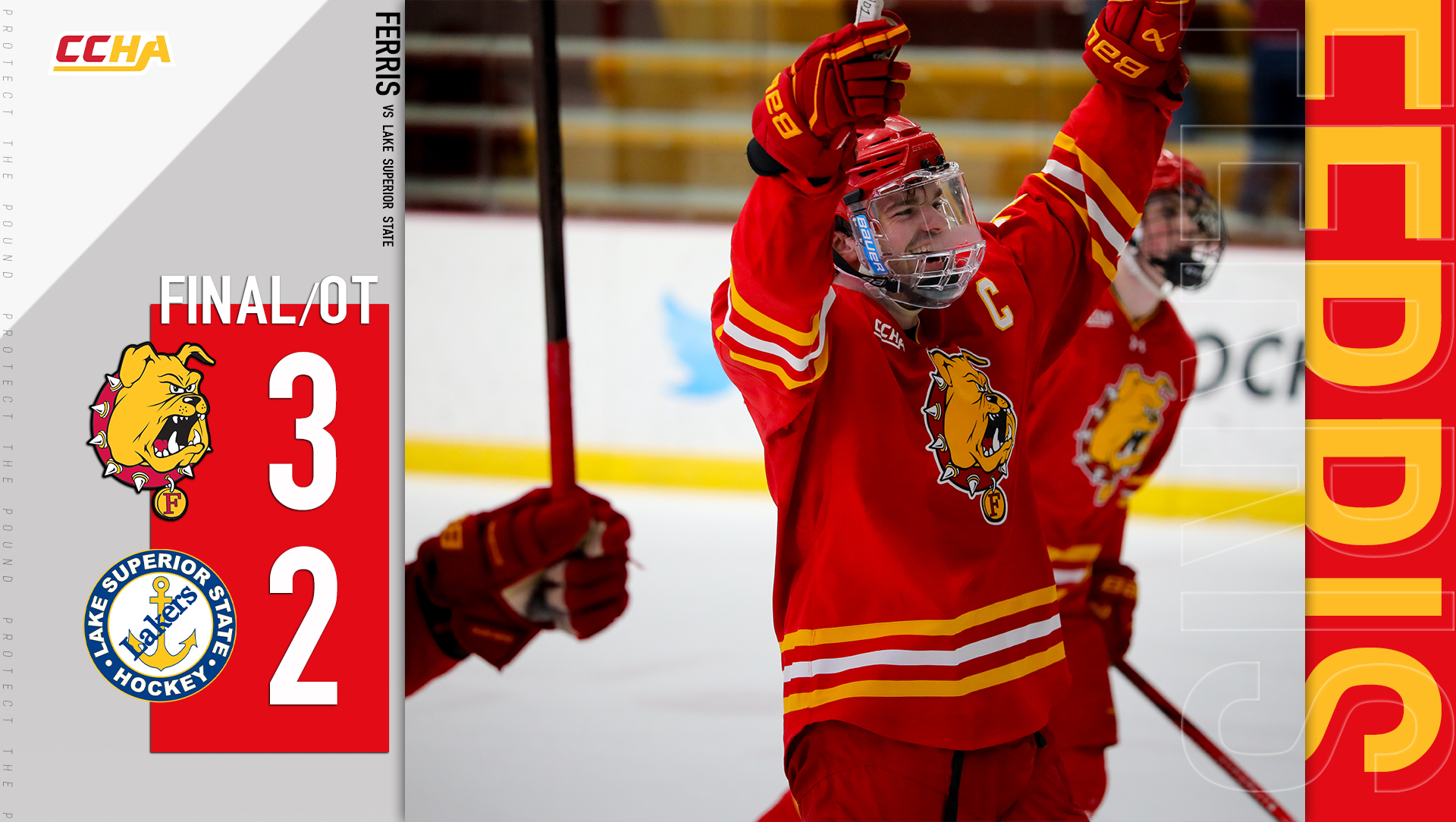 Burtch Scores Twice and Wins it in Overtime as Ferris State Tops Lake State