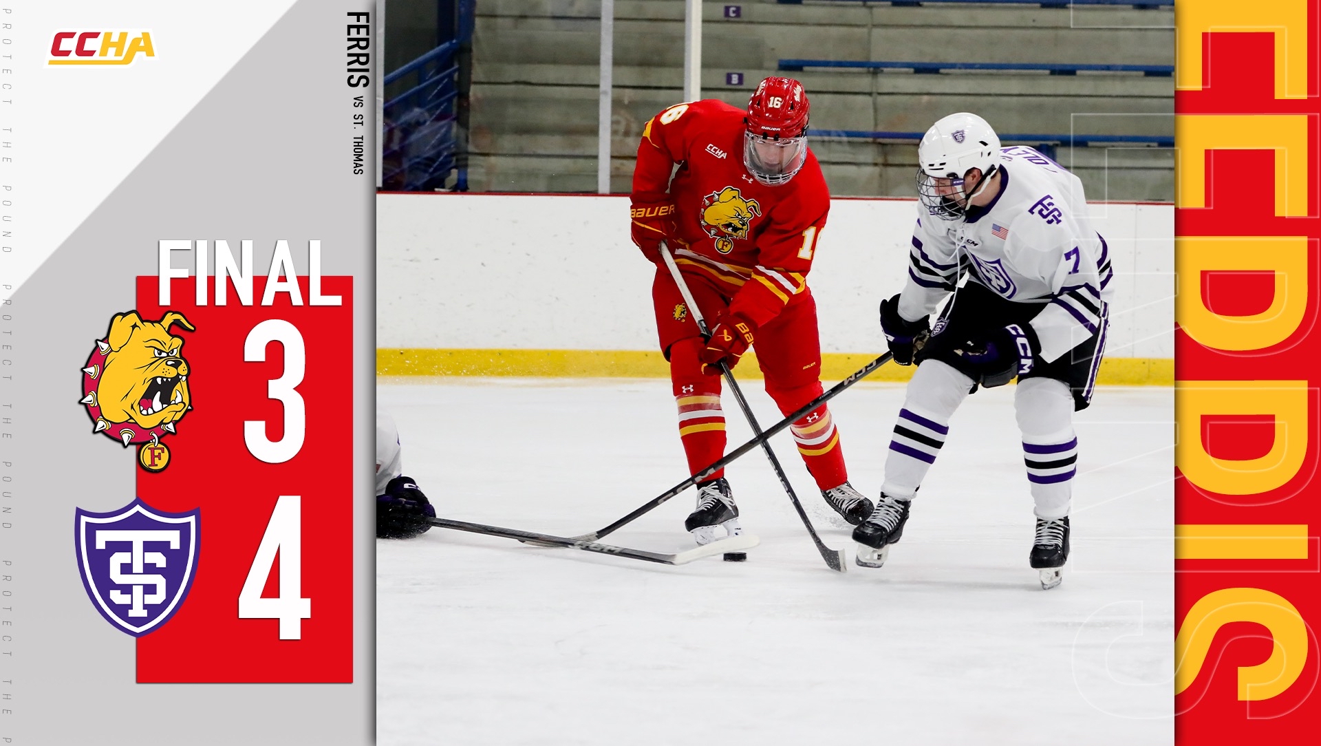 Ferris State Hockey Suffers 4-3 Setback at St. Thomas in Weekend Finale