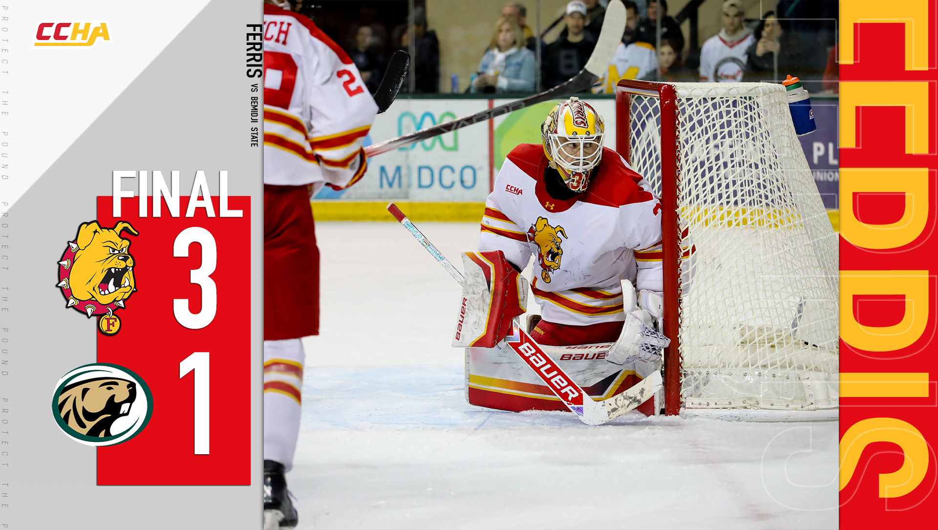 Ferris State Hockey Sweeps Bemidji State With 3-1 Win Saturday
