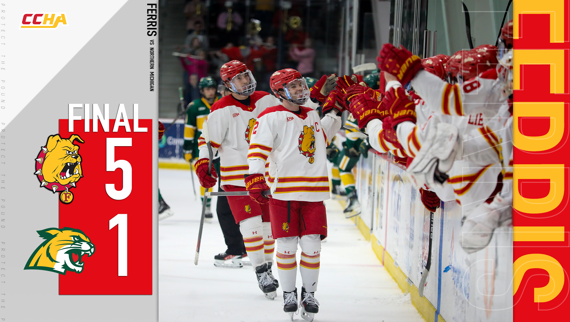 Ferris State Hockey Starts Final Regular Season Series with Dominant 5-1 Win Over Northern Michigan