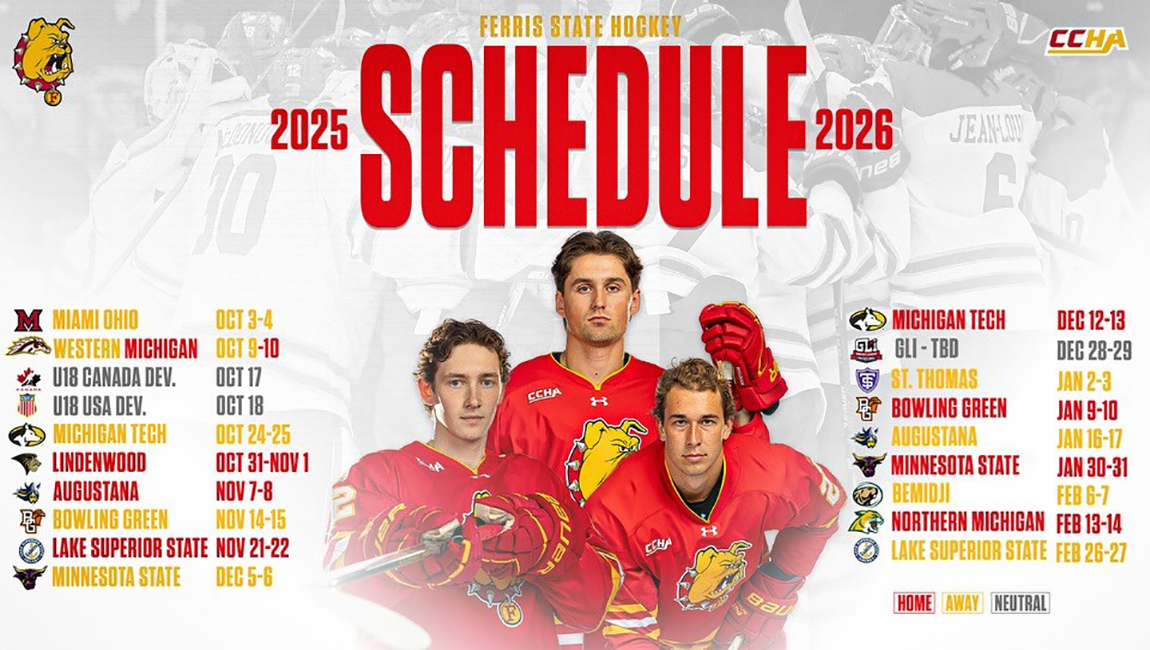 Ferris State Hockey Unveils 2025-26 Schedule Under First-Year Head Coach Brett Riley