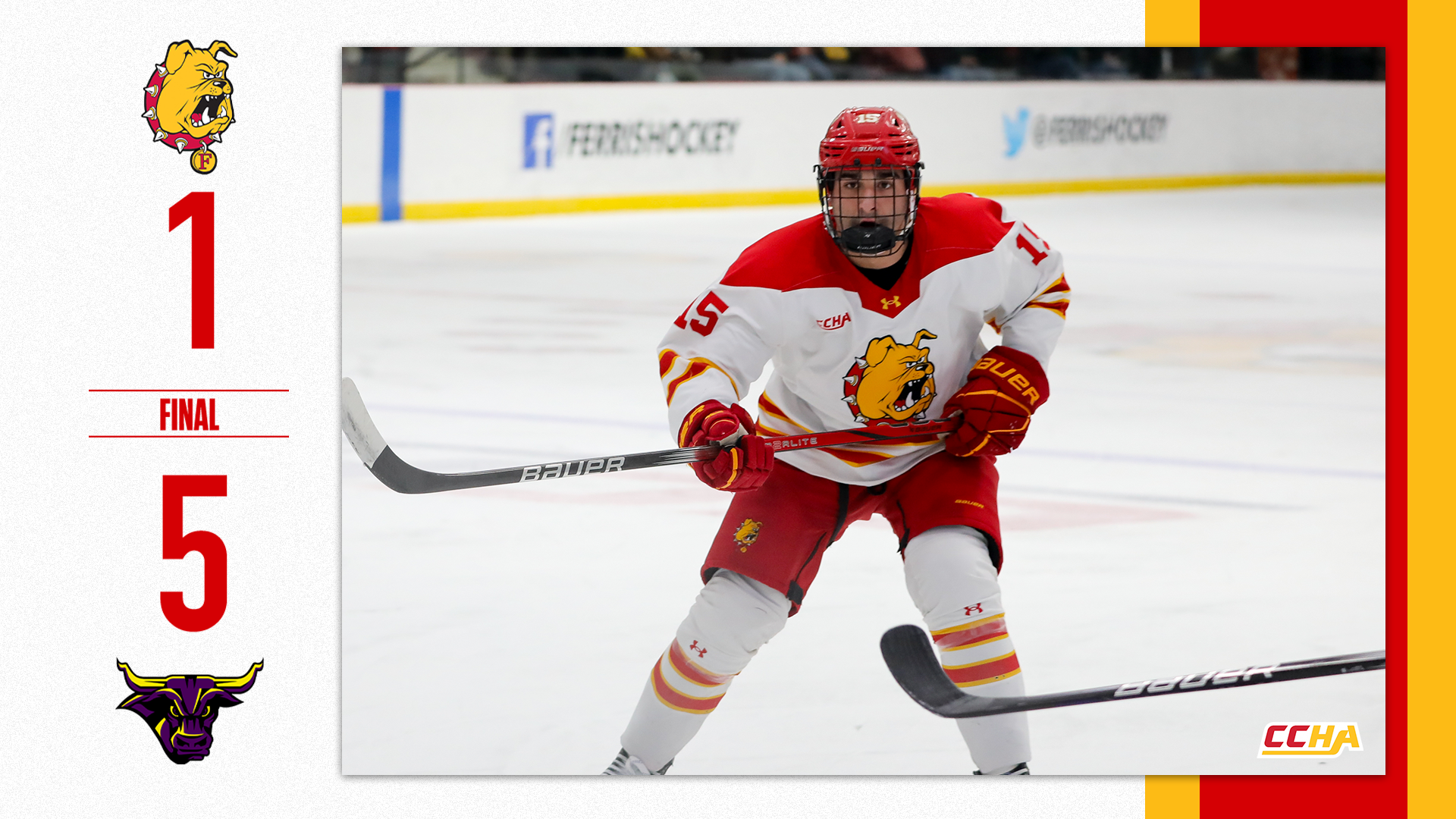 Ferris State Hockey Suffers 5-1 Setback to #13 Minnesota State in Weekend Opener