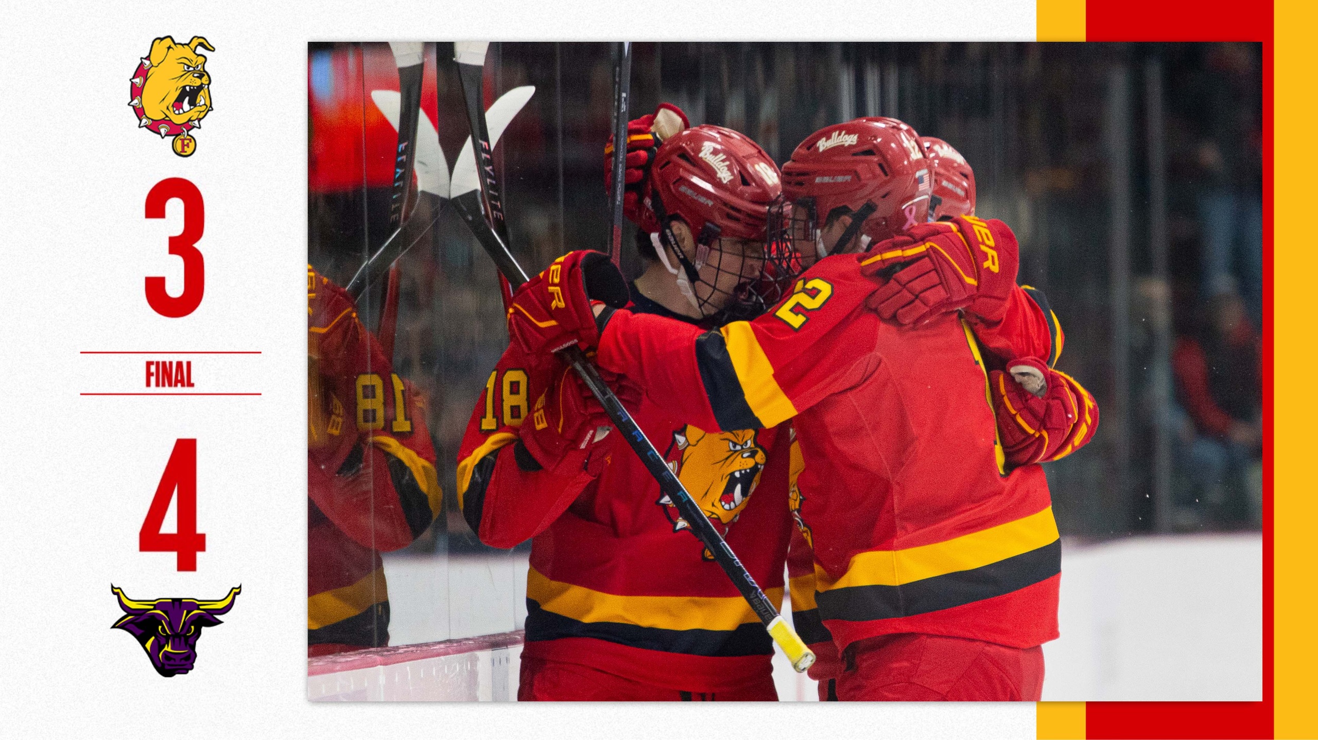 Ferris State Hockey Falls 4-3 to #18 Minnesota State in Final January Game