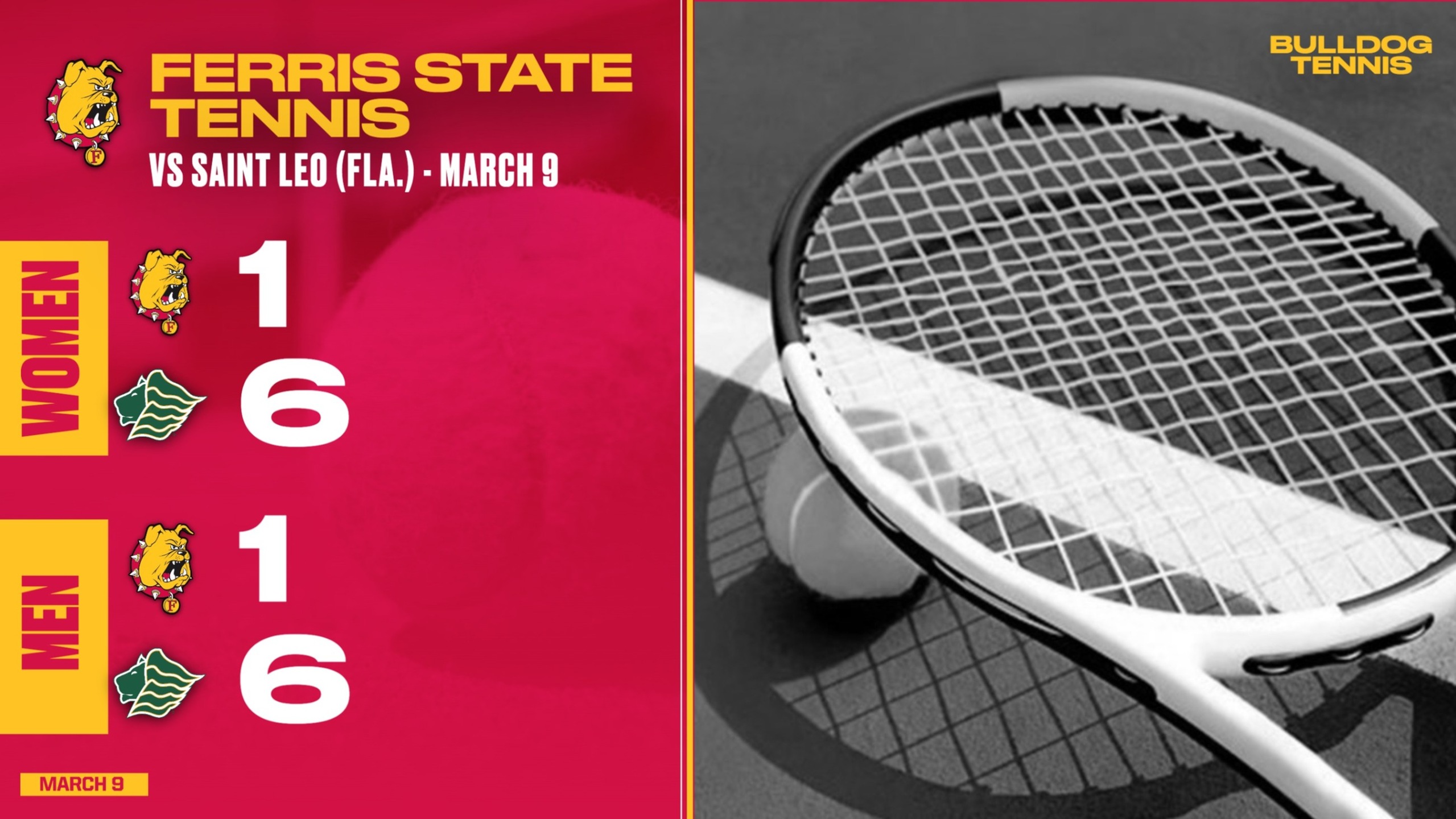 Bulldog Tennis Teams Fall To Nationally Top-10 Ranked Saint Leo Squads