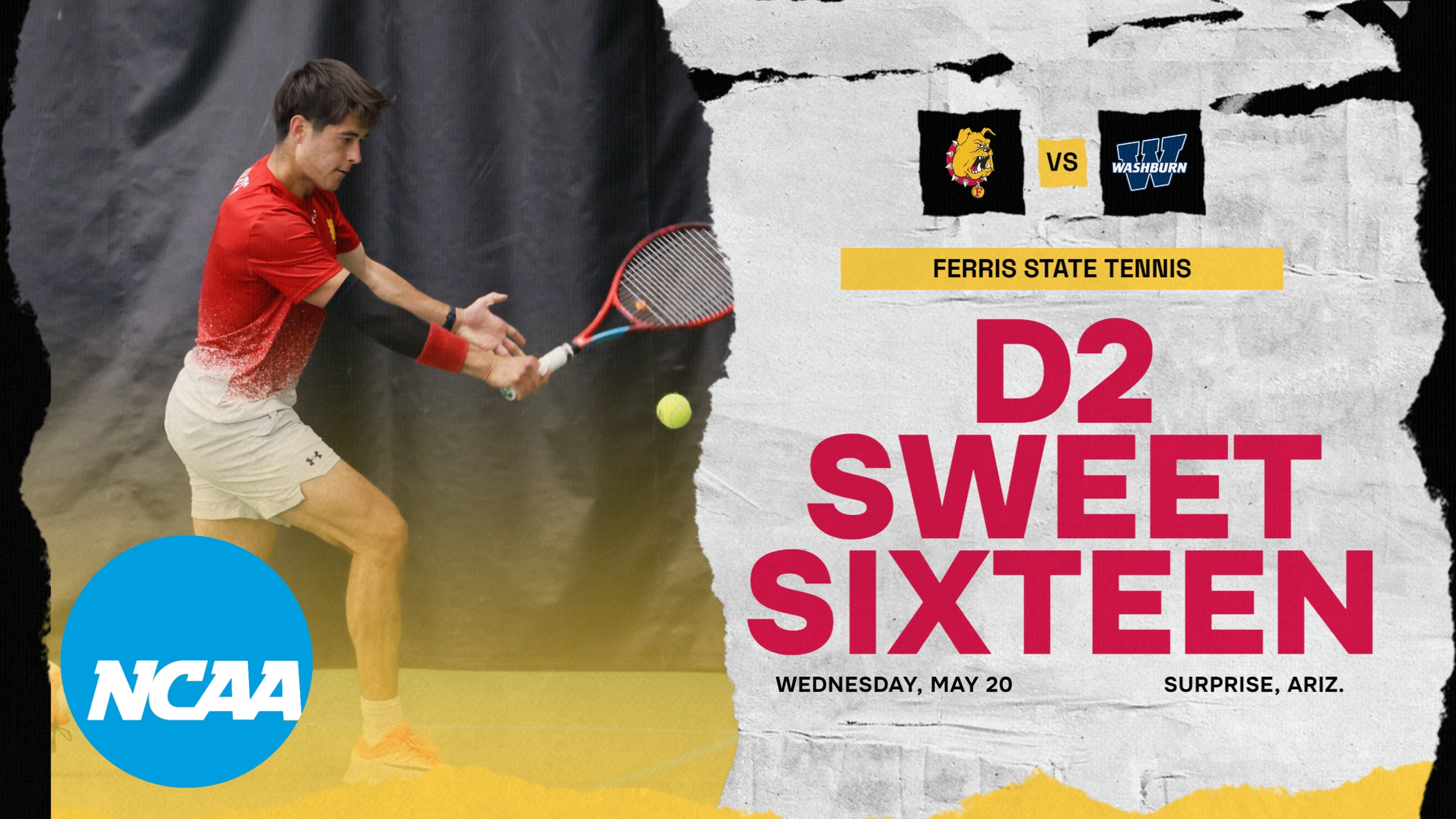 Ferris State Men's Tennis Draws Washburn In NCAA D2 Sweet Sixteen Matchup In Arizona
