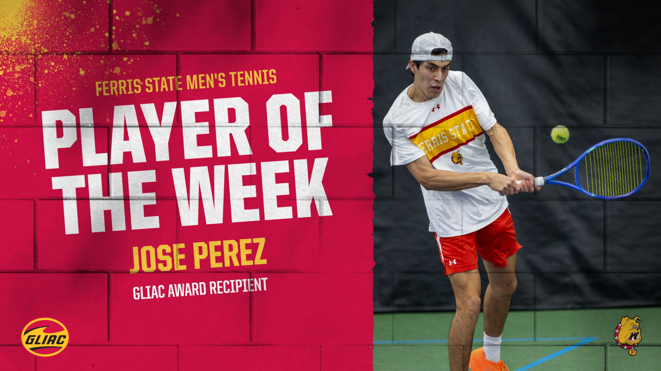 Ferris State's Jose Perez Recognized As GLIAC Men's Tennis Player Of The Week