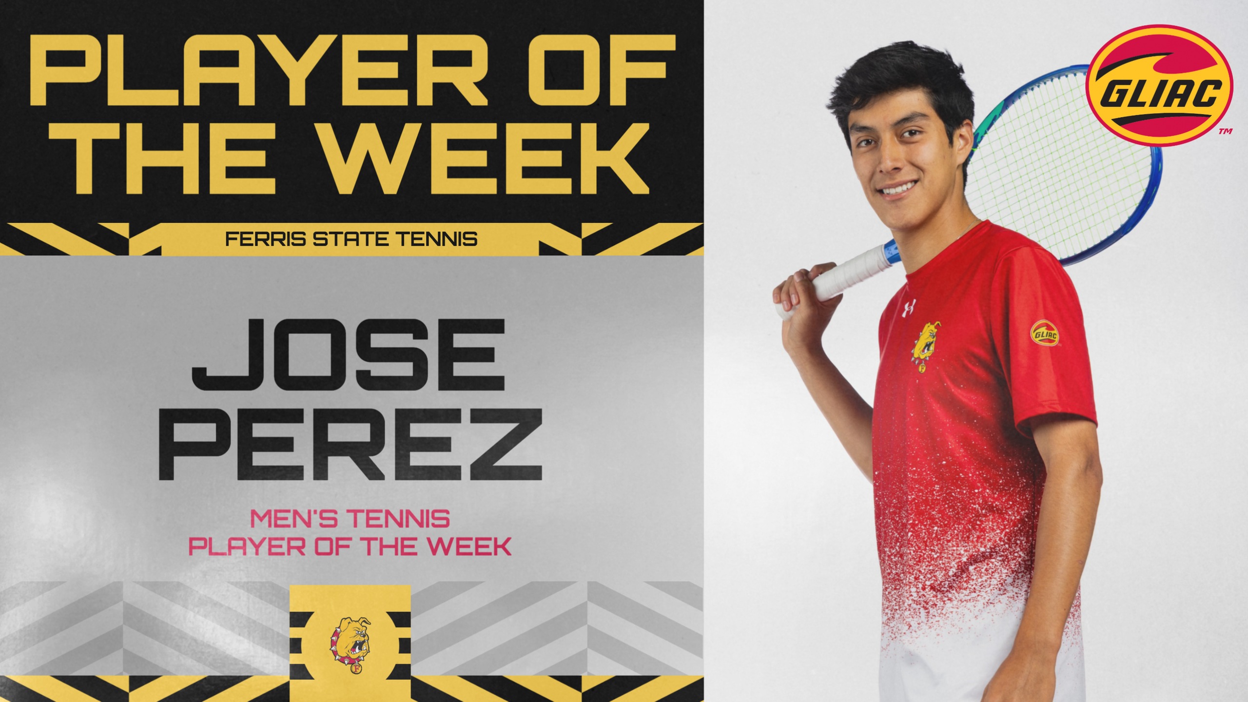 Ferris State's Jose Perez Tabbed As GLIAC Men's Tennis Player Of Week