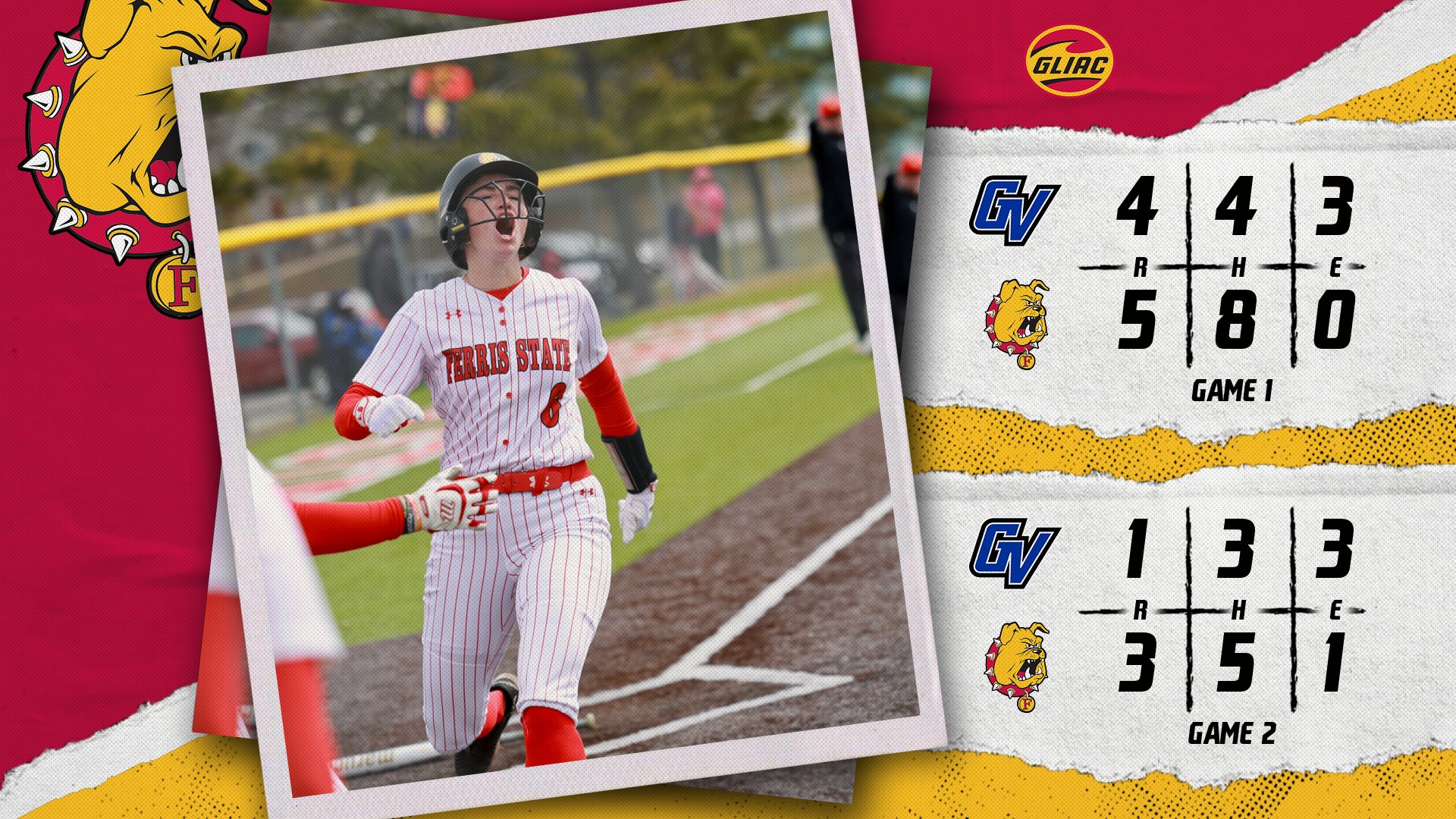 Ferris State Softball Sweeps Grand Valley in Home Doubleheader
