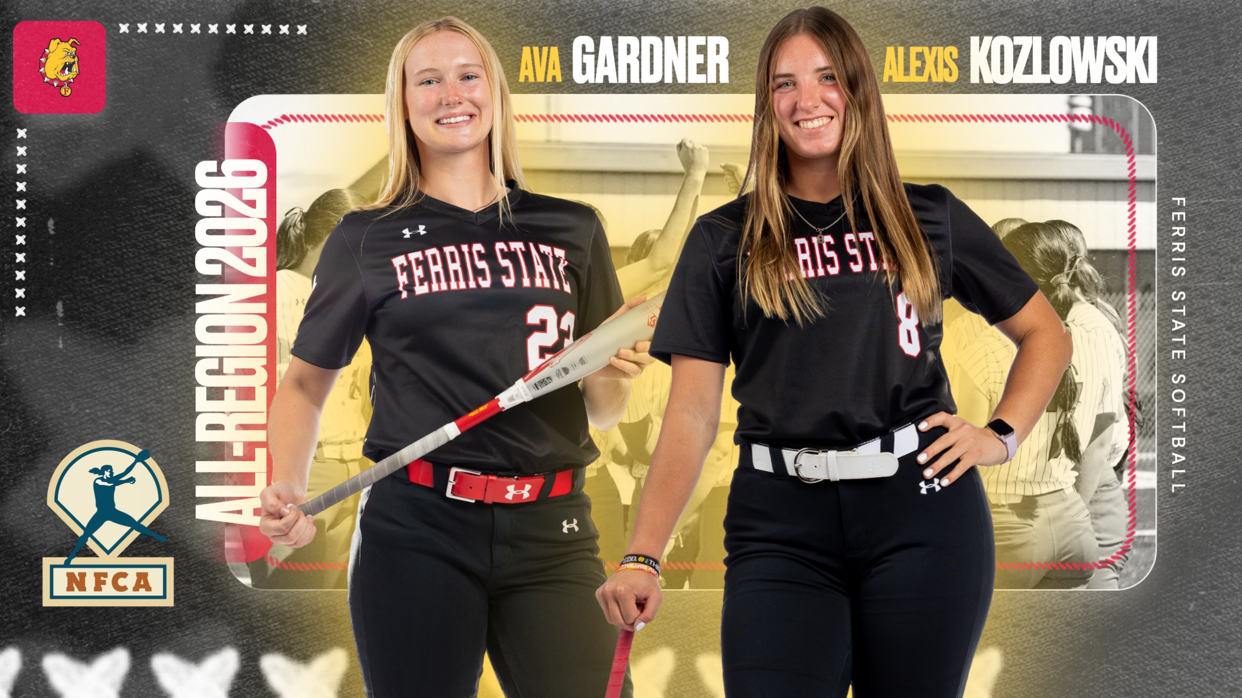 Two Ferris State Softball Standouts Claim NFCA All-Region Recognition