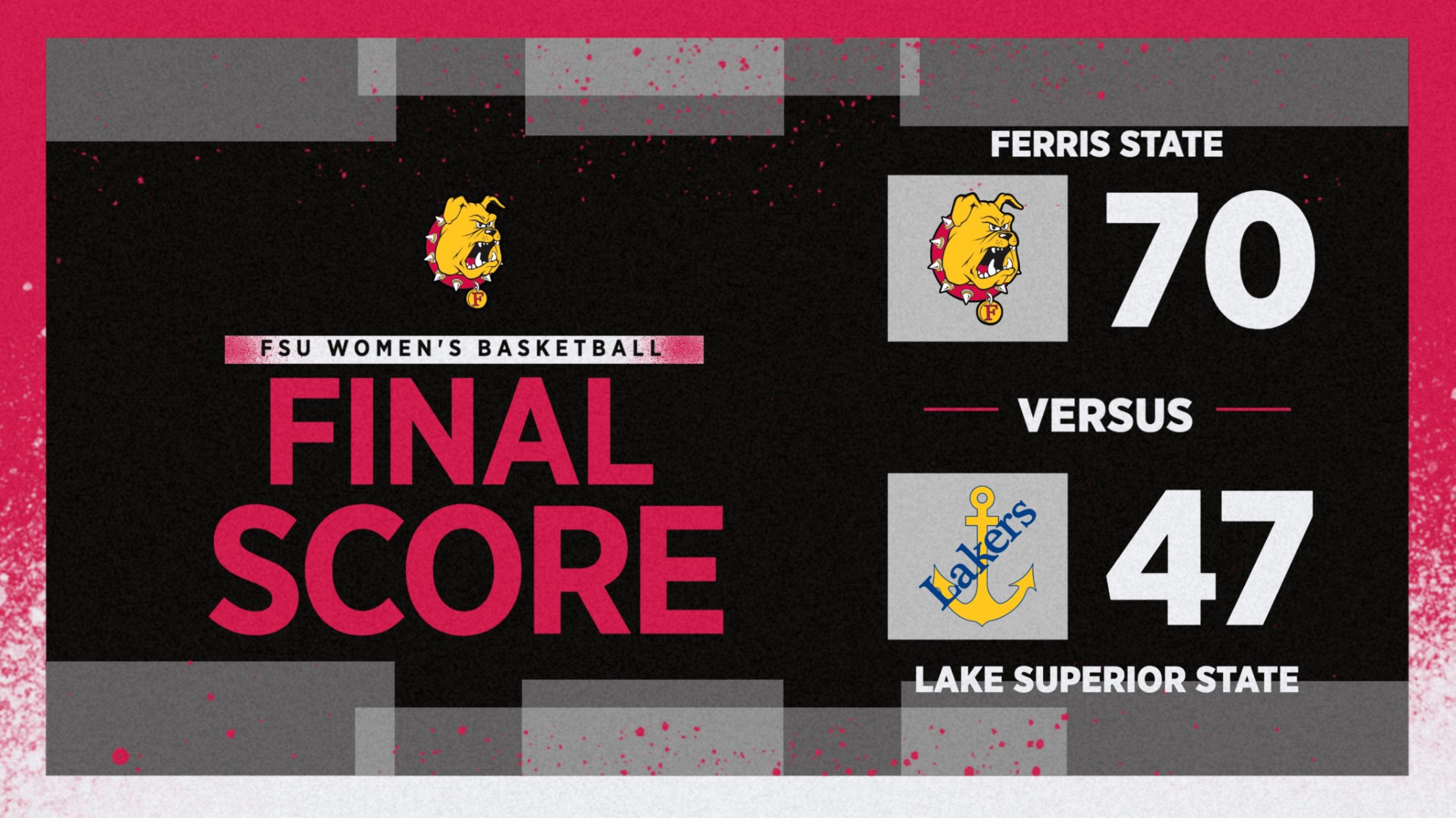 Ferris State Caps Season Sweep Over LSSU With Road Triumph Thursday Night