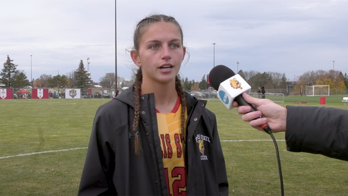 Ferris State Soccer vs Roosevelt - Emerson Lukomski Interview