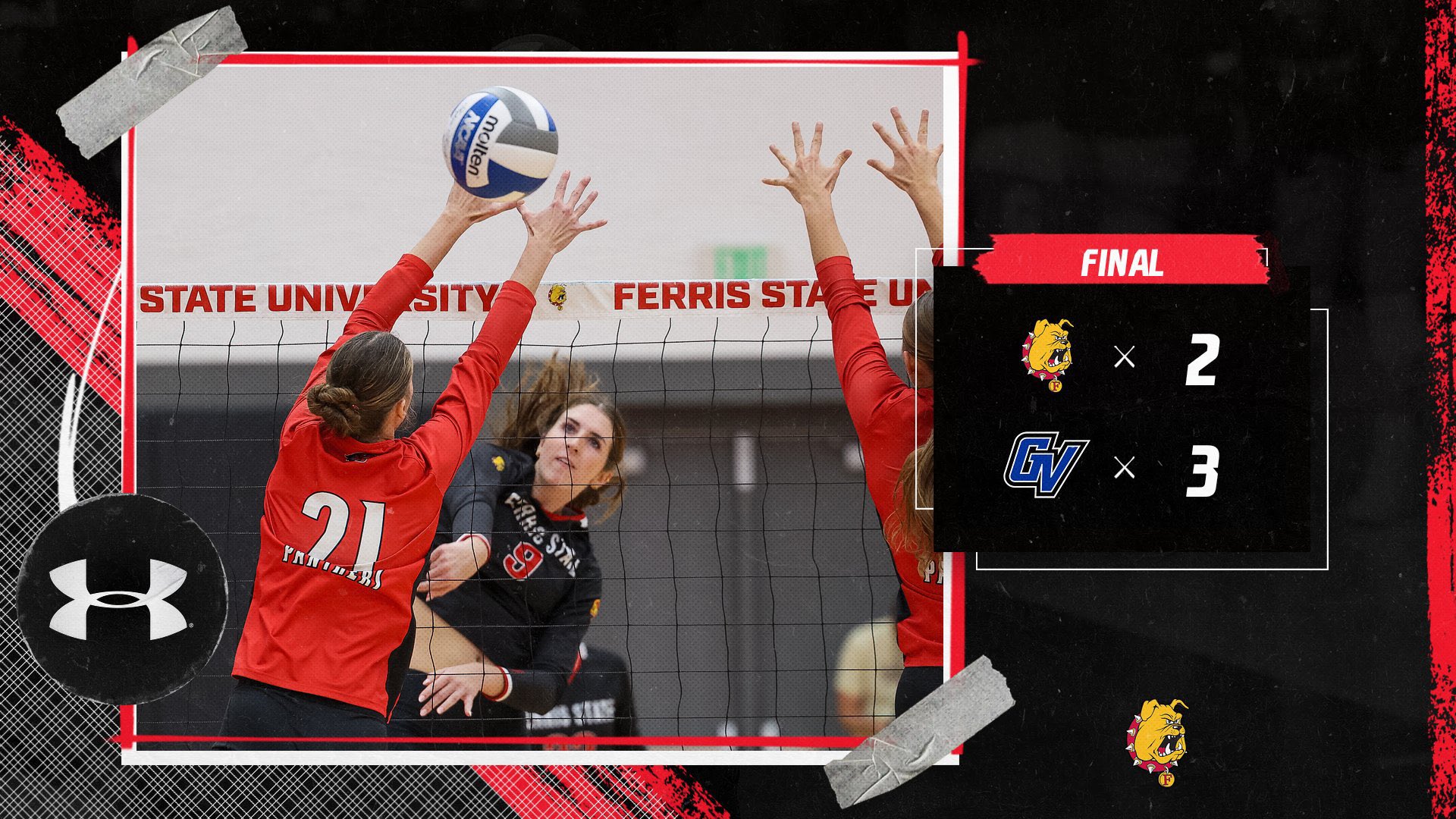 Ferris State Volleyball Drops Five-Set Road Contest At GVSU